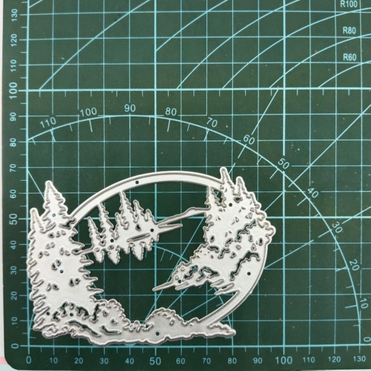 Mvchifay Cutting Dies Happy Birthday Metal Stencils Scrapbooking Tool DIY Emboss Paper Card Making (Christmas Forest-10.2x7.8cm)