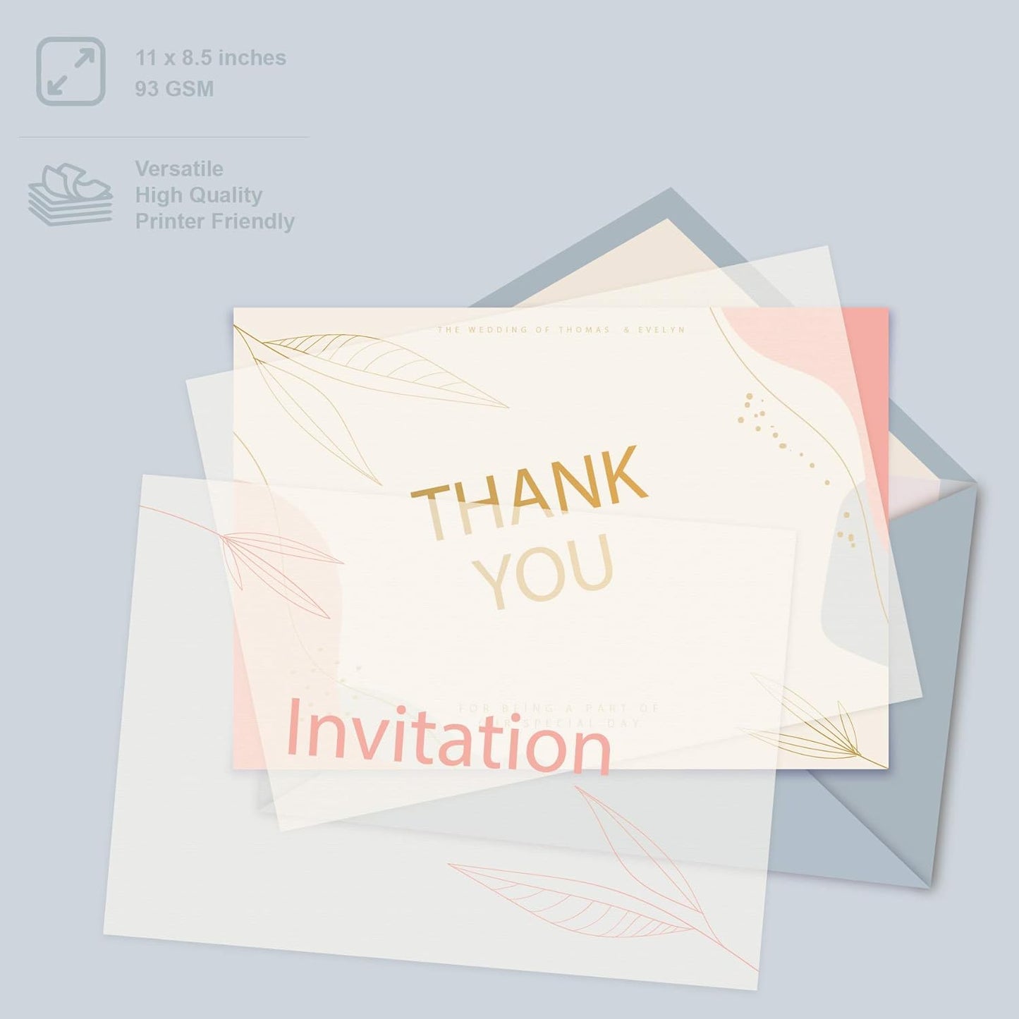 200 Pack Translucent Vellum Paper, 8.5 x 11 Inches