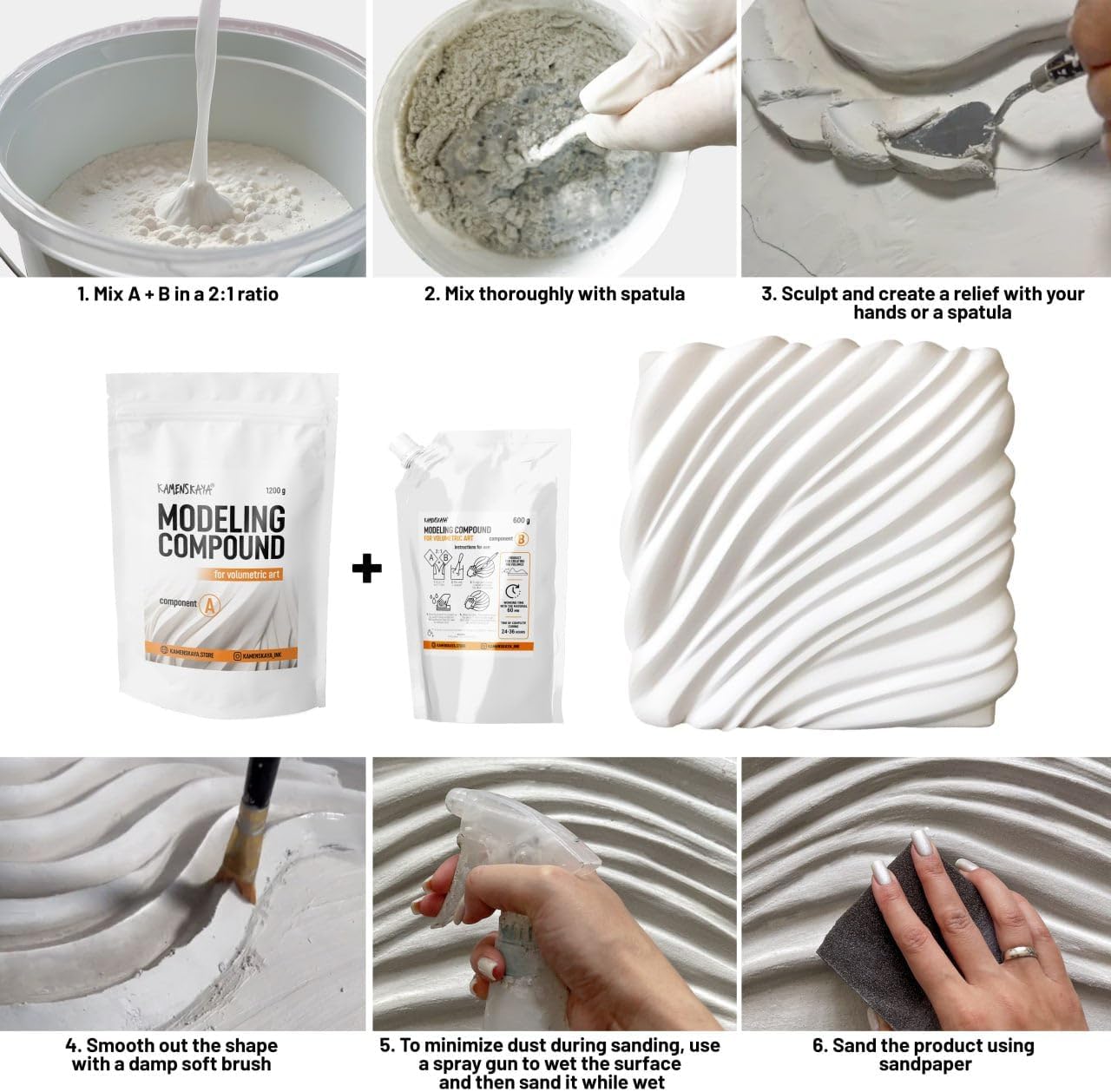 Modeling Compound for Volumetric Paintings, Reliefs, and Restorative Applications