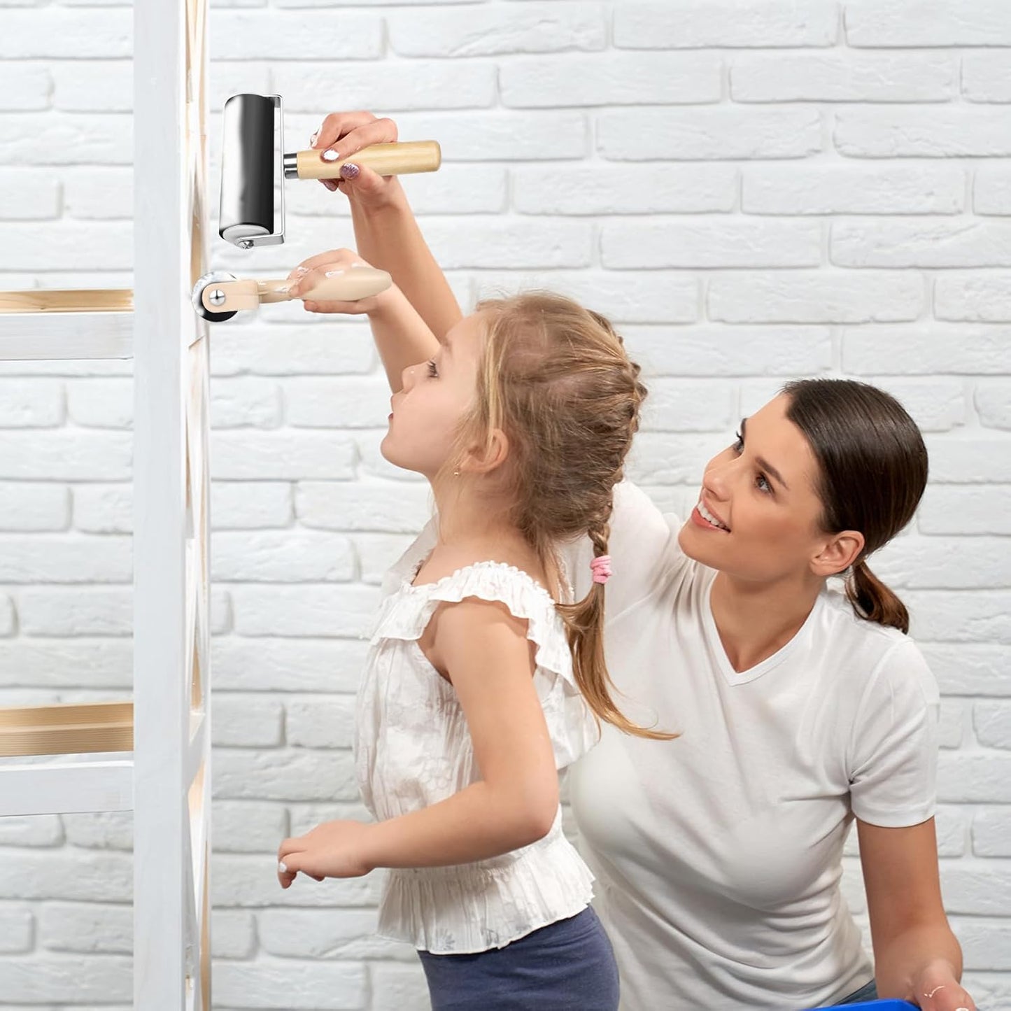 9 Pack Rubber Brayer Roller 1.4/2.4/4 Inch Art Craft Roller Hard Rubber Brayer Rollers for Gluing Printing Printmaking in Application Wallpapers Stamping Oil Painting Scrapbooks