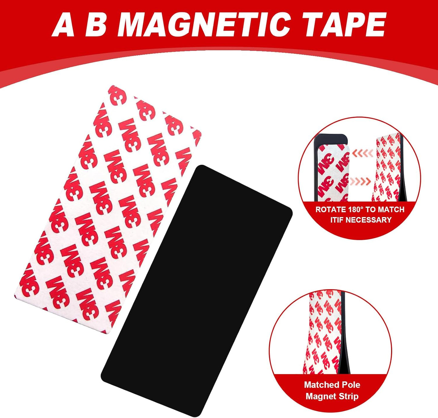 Thaibear Magnetic Strip, Flexible Magnetic Tape with Adhesive Backing (16 Pack, 3" x 1") Strong Adhesive Magnetic Strips for DIY, Crafts, Fridge - Sticky Magnet Tape Strip for Wall
