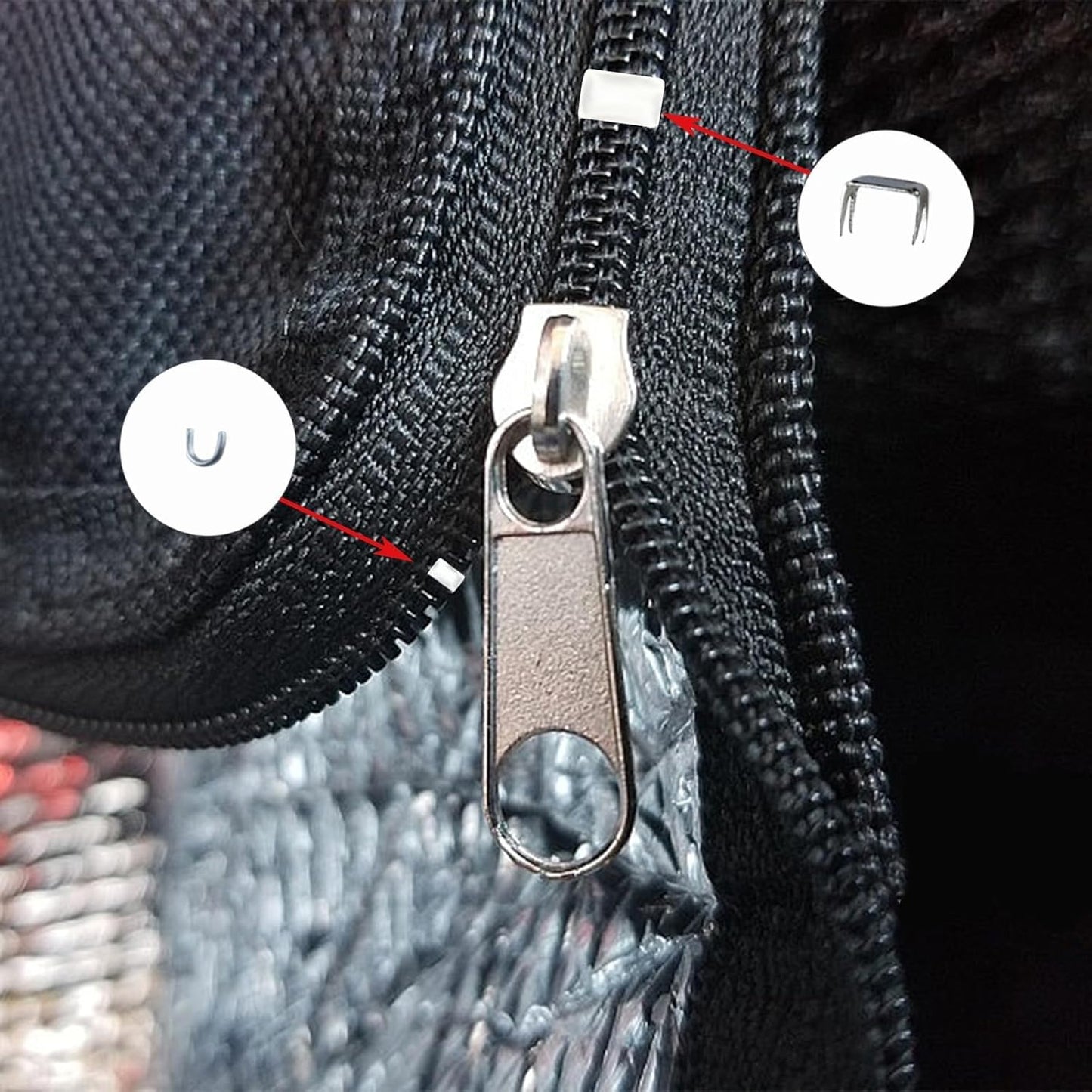 175 Pcs Zipper Repair Kit Sewing Change Zipper Needle-Nose Pliers Silver Black Zipper Clothing Jacket Purse Luggage Backpack Tent Sleeping Bag