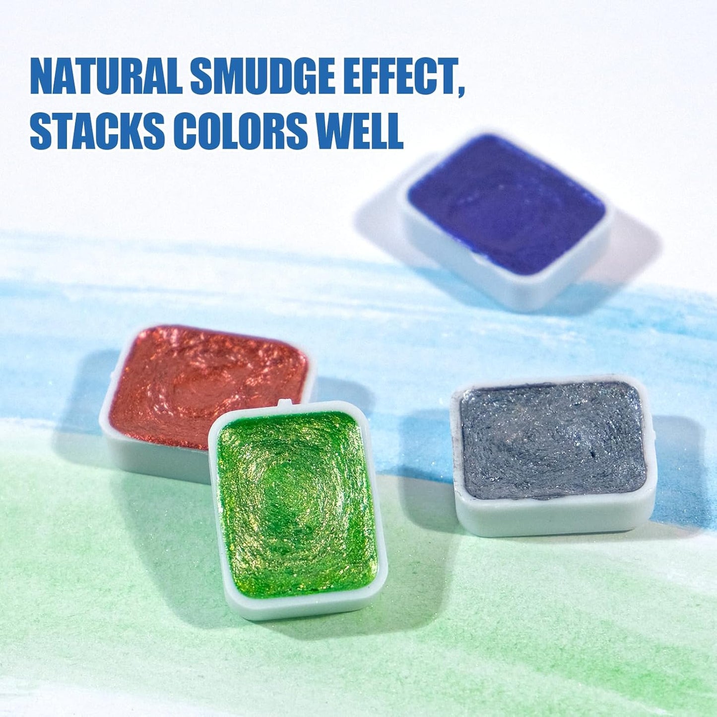 Mini Forestry Shifting Watercolor Painting Set, 20 Color Shifting Watercolor Paint Kit, Shimmer Metallic Watercolor Paints, Glitter Watercolor Paint, Solid, DunHuang Style