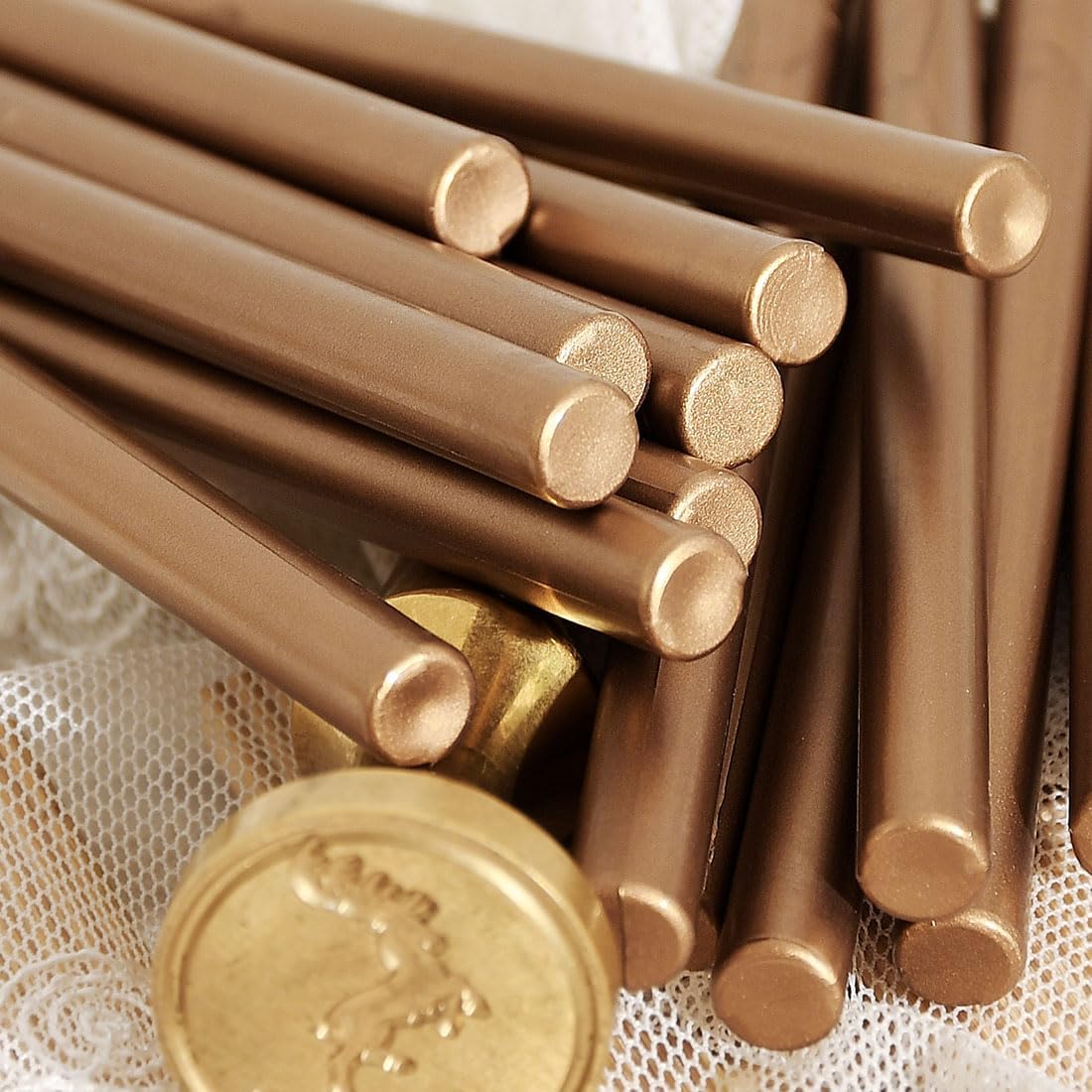 Classic Antique Gold Sealing Wax Stick, Wax Seal Stick for Mini Glue Gun, DIY Wedding Invitation Decoration - Pack of 16