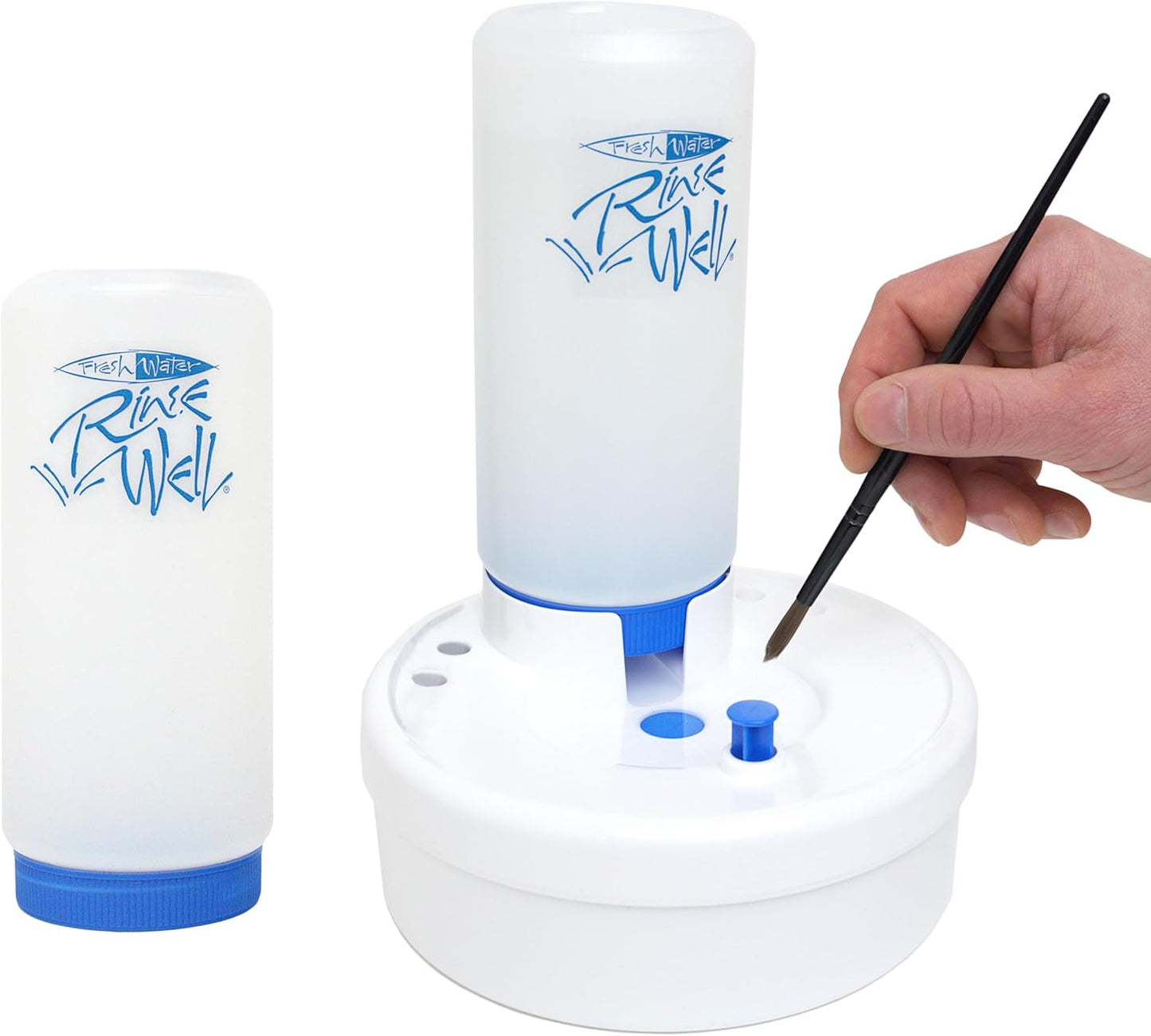 Masterson Paint Brush Water Cleaner, Fresh Water Rinse Well and Extra Rinse Well Bottle, Cleaning System for Acrylic, Watercolor, and Water- Based Paints Great for Studio, Classroom and Face Painting