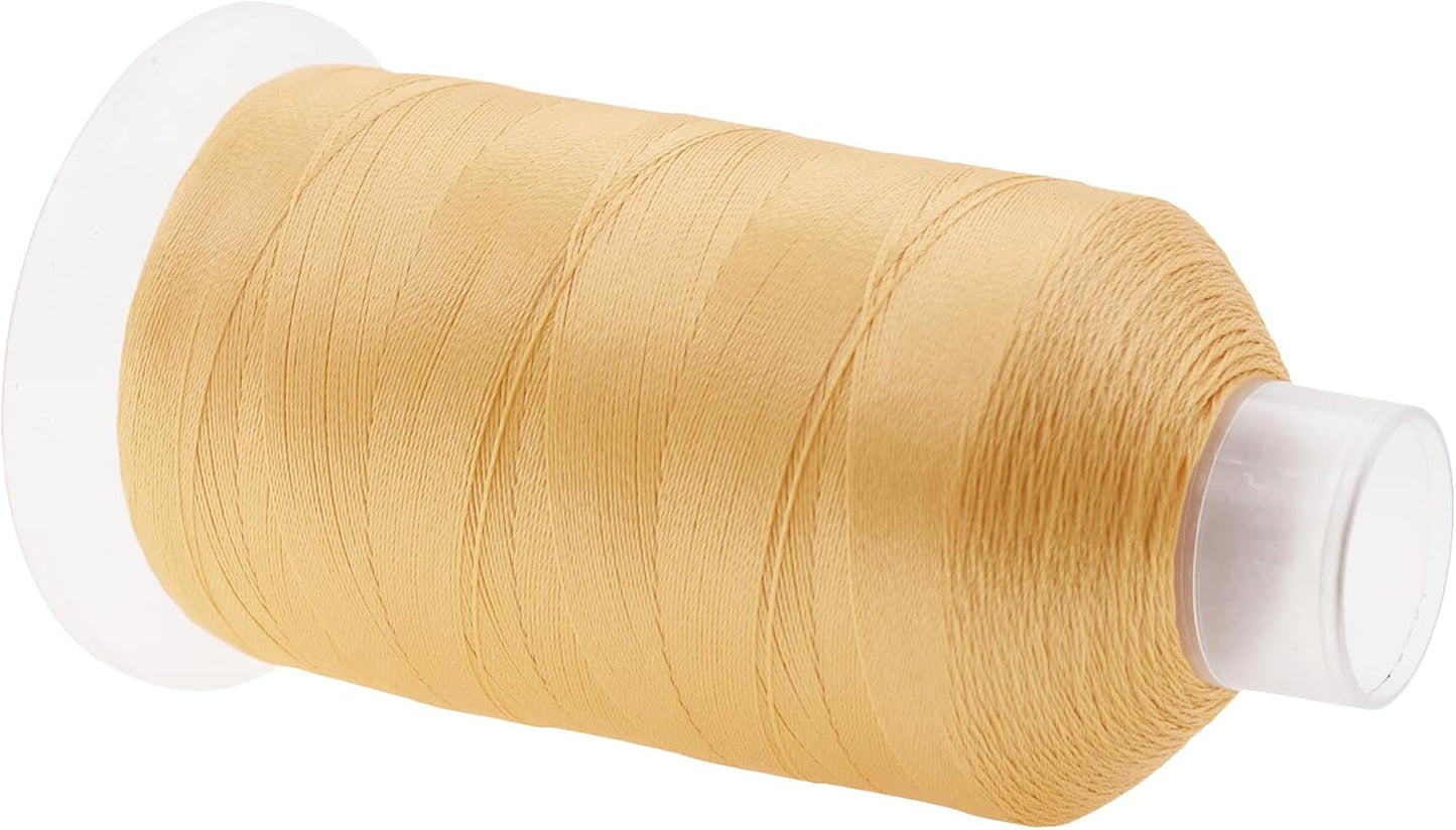 Mandala Crafts Blonde Heavy Duty Thread -1500 Yds Tex 90 Thread for Sewing Drapery Jeans Leather Hair - Bonded Polyester for Outdoor Marine Upholstery
