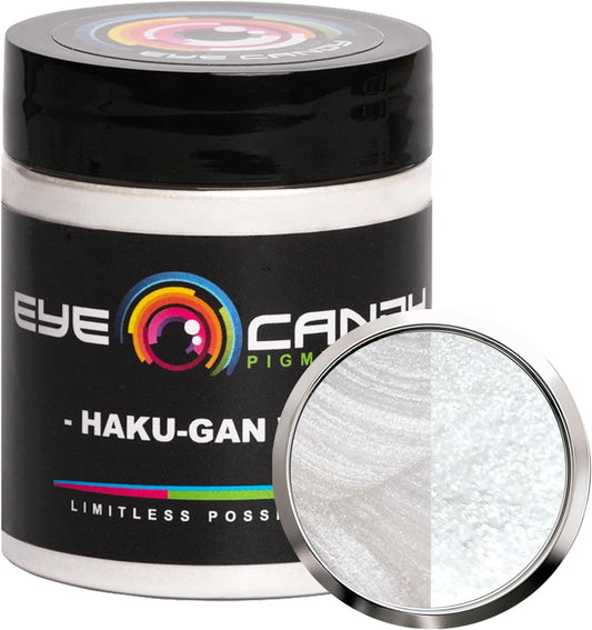 Eye Candy Pigments Premium White Mica Powder - Haku-Gan White (25gr) - for Epoxy, Resin, Soap, Paint, Woodworking, Acrylic Pouring, Bath Bombs, Fishing Lures - DIY Arts and Crafts Additive