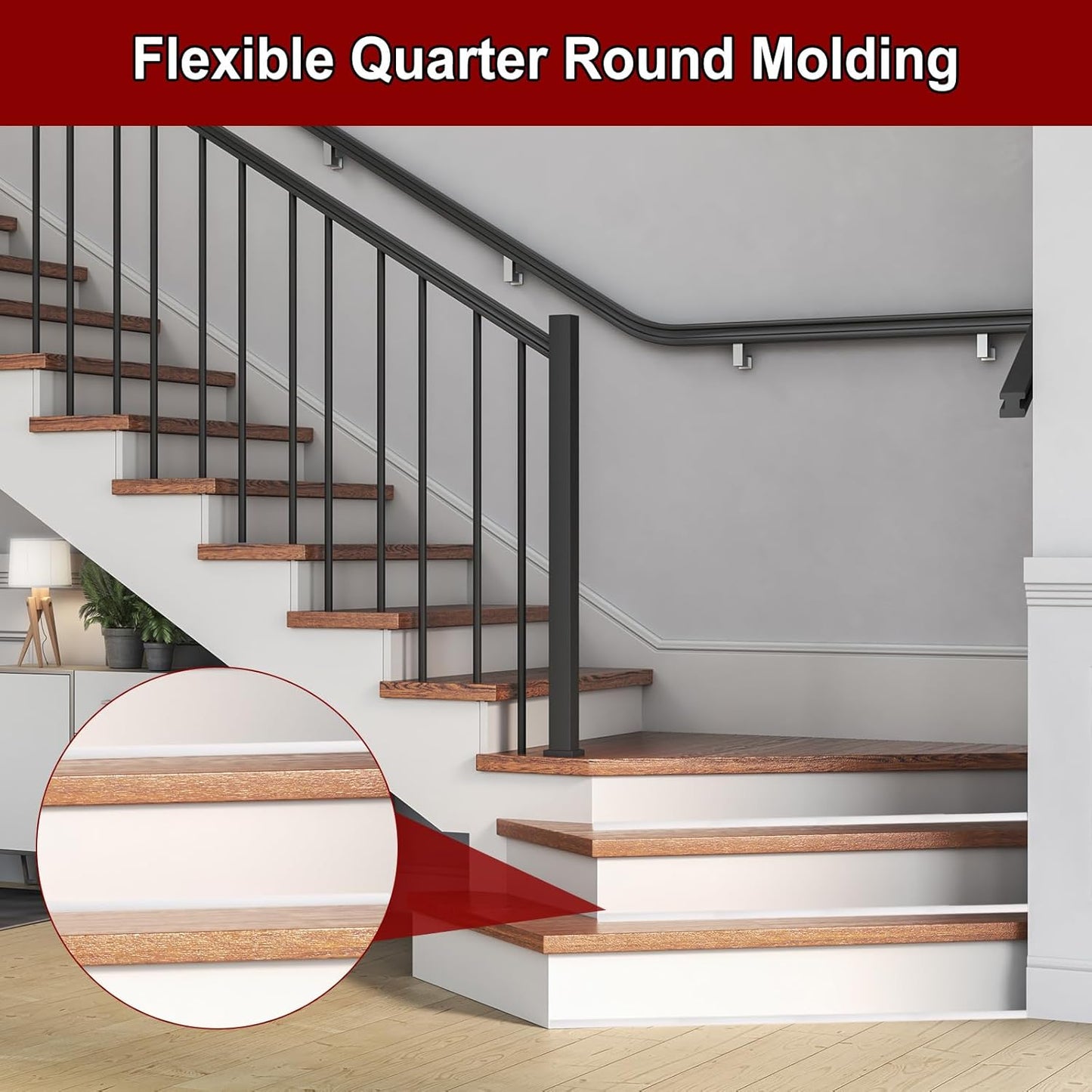 uxcell 197 Inch Flexible Quarter Round Molding Silicone Peel and Stick Trim Self Adhesive Shower Water Barrier for Corner Decor Bathroom Kitchen, White