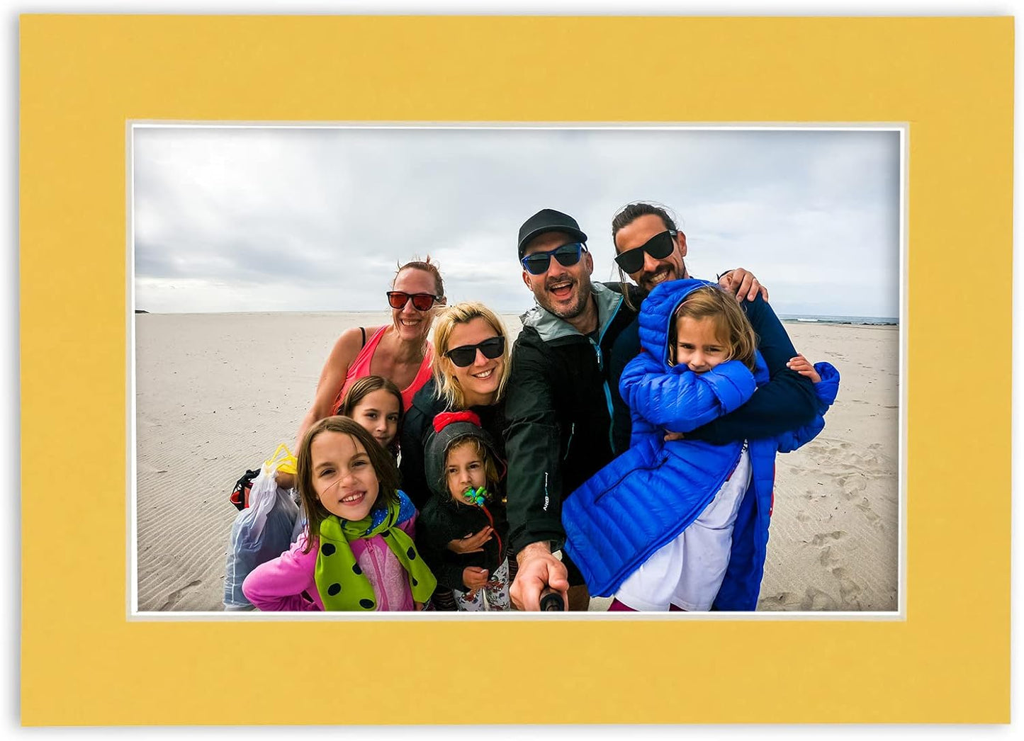 8x10 Mat Bevel Cut for 5.5x8.5 Photos - Acid Free Chamois Yellow Precut Matboard - For Pictures, Photos, Framing - 4-ply Thickness