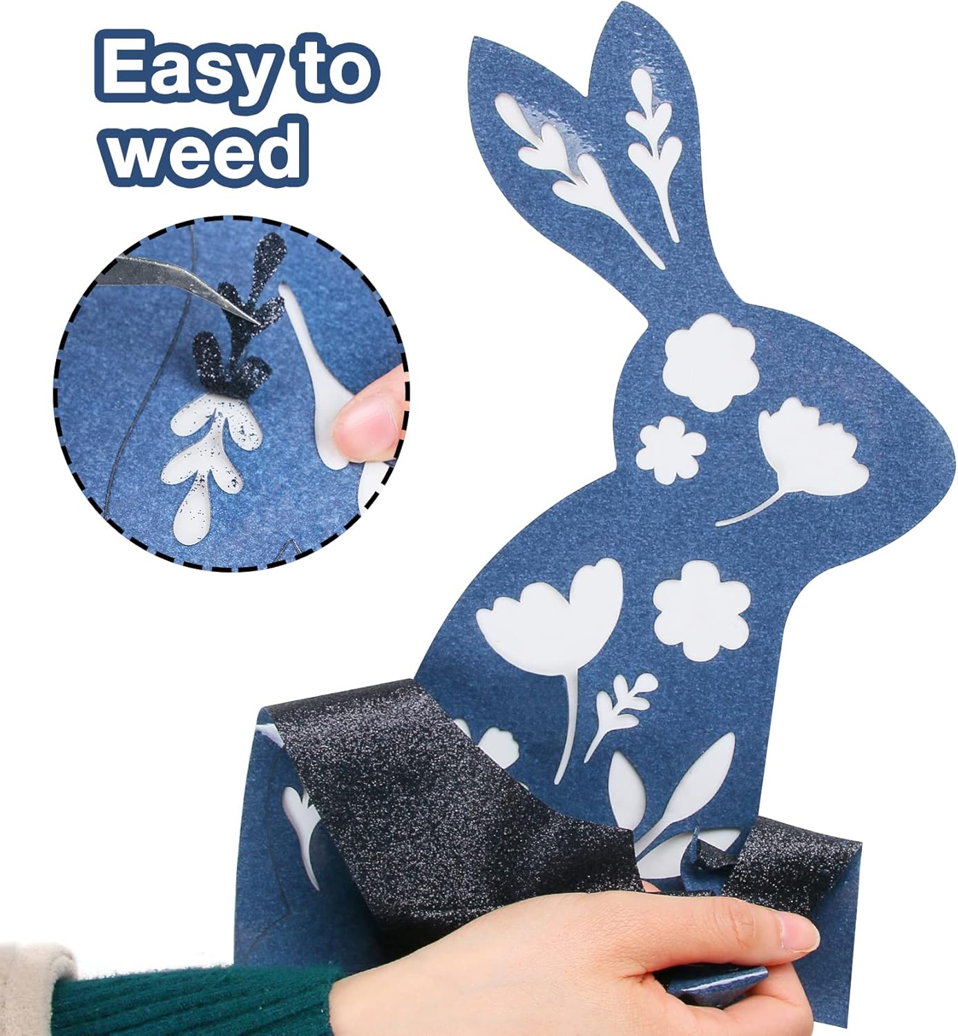 TORC Royal Blue Glitter HTV Heat Transfer Vinyl Roll 12 inch x 5 ft Iron on Vinyl for T Shirts Crafts