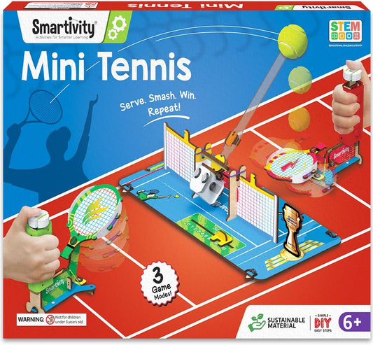 Smartivity Tabletop Tennis - Pickleball Game Kit for Kids 6 to 12, 2-Player STEM Toy with Mechanical Rackets & Scoreboard, Birthday Gift for Boys & Girls Age 6,7,8,9,10,11,12,13,14 Years