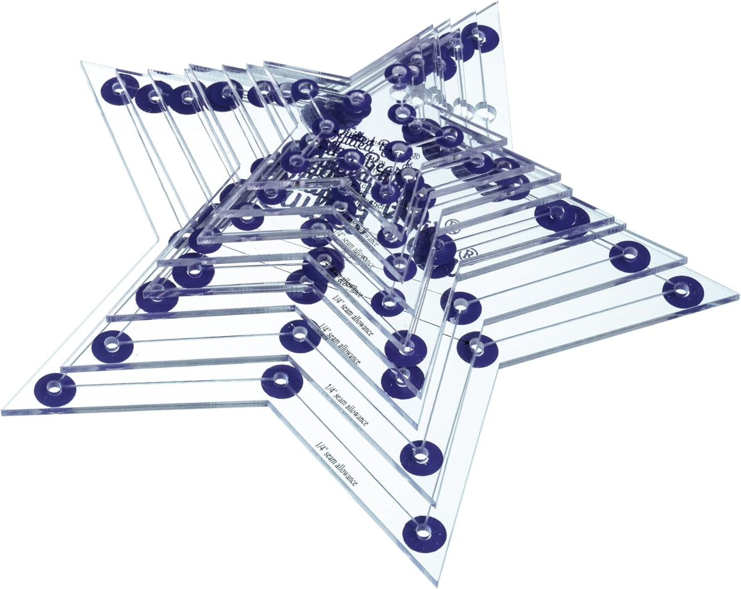 The Quilted Bear Star Quilting Templates – 8 Clear Non-Slip Acrylic Quilt Templates for Precise Fabric Cutting & Stress-Free Machine Quilting - Ideal for Quilt & Sewing Supplies (¾–3")