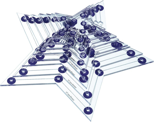 The Quilted Bear Star Quilting Templates – 8 Clear Non-Slip Acrylic Quilt Templates for Precise Fabric Cutting & Stress-Free Machine Quilting - Ideal for Quilt & Sewing Supplies (¾–3")