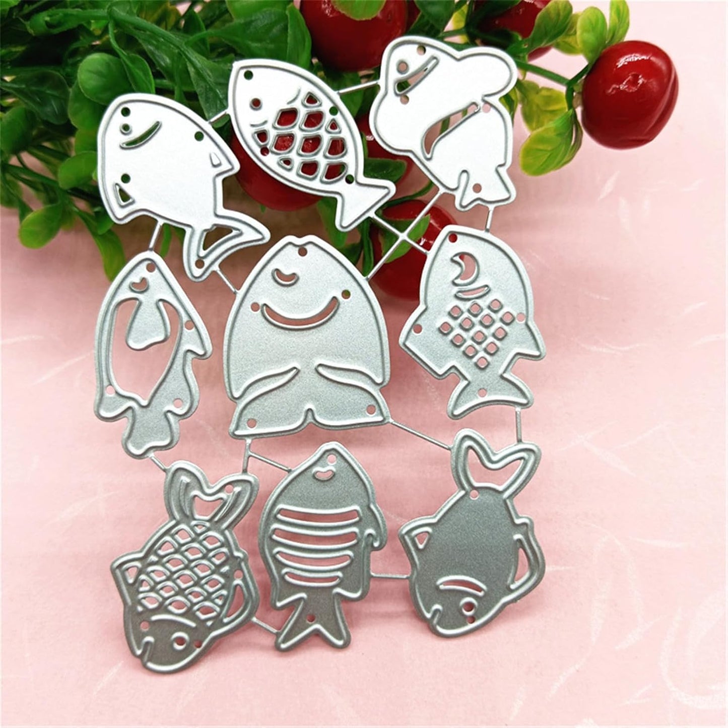 Cutting Dies Metal Stencils Scrapbooking Tools DIY Embossing Template for Paper Card Making Album Arts Crafts Supplies (9 Mini goldfish-10.3x7.4cm)