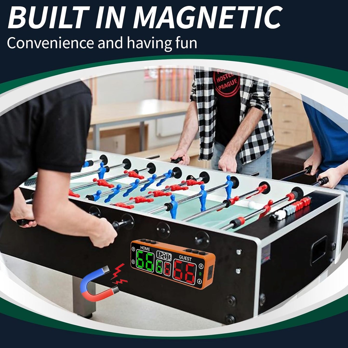 YZ Upgraded Digital Scoreboard with Timer, Mini Magnetic Electronic Scoreboard, LED Portable Scoreboard Basketball, Cornhole Score Keeper for Indoor&Outdoor Games