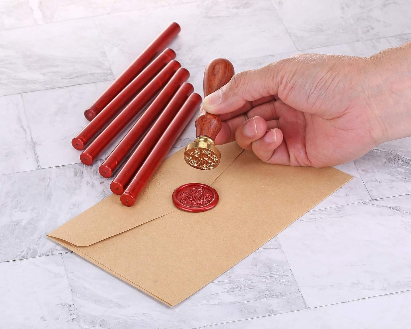 Yoption 15 Pieces Glue Gun Sealing Wax Sticks for Wax Seal Stamp, Great for Wedding Invitations, Cards, Envelopes (Antique Wine Red)