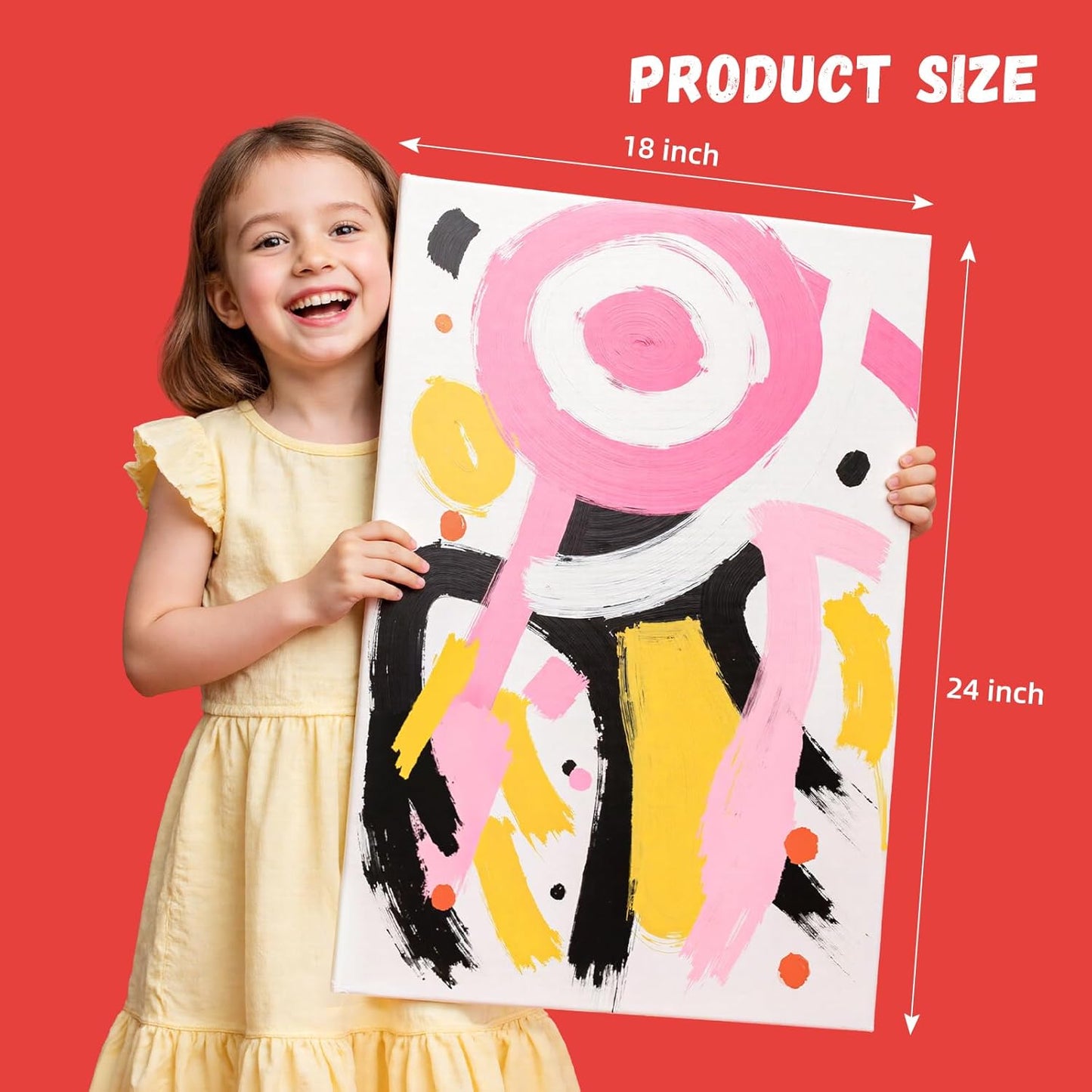 Simetufy 18 x 24 inch 5 Pack Canvas Panels Large Flat Canvas Boards for Painting - Gesso Primed Acid-Free 100% Cotton for Acrylics Oil Watercolor Tempera Paints