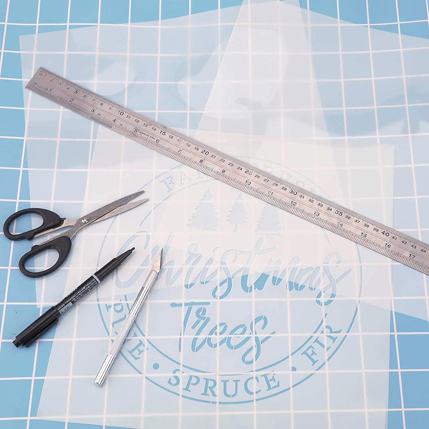 24 Pack 4 Mil Clear Mylar Stencil Sheets, 12" x 12" Blank Reusable Plastic Template Sheets for Cricut, Laser Cutting, Gyro-Cut Tool Template Material