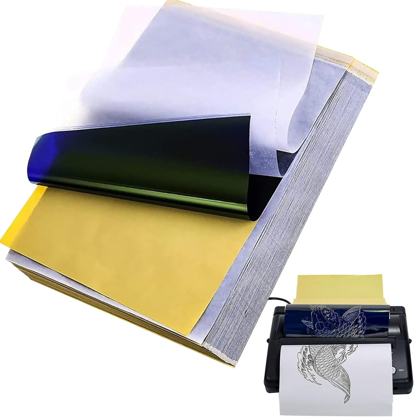 Combofix Tattoo Transfer Paper, 100 Sheets Thermal Stencil Transfer Paper for tattooing, Tattoo Tracing Paper A4 Size with Tattoo Supplies