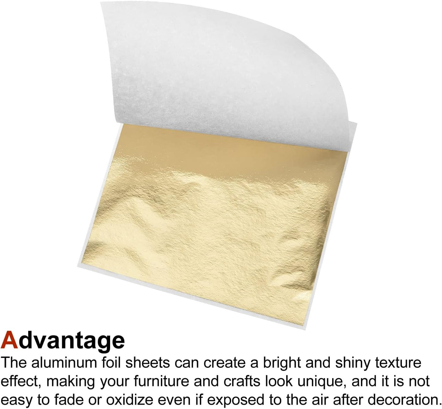 MECCANIXITY Gold Leaf Foil Sheet, Light Golden Leaf Papers, 3.3 x 3.1inch for Art Decoration, Sculptures, Painting, Pack of 100