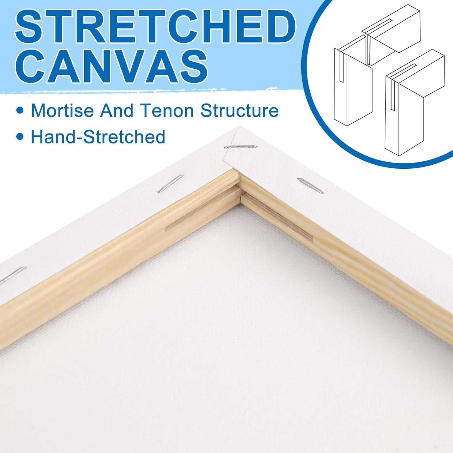 ESRICH Stretched Canvas for Painting, 8 Pack 9x12 Inch Canvas Value Pack,Primed Acid-Free Cotton Blank Canvases, Painting Canvas for Oil & Acrylic Paint.