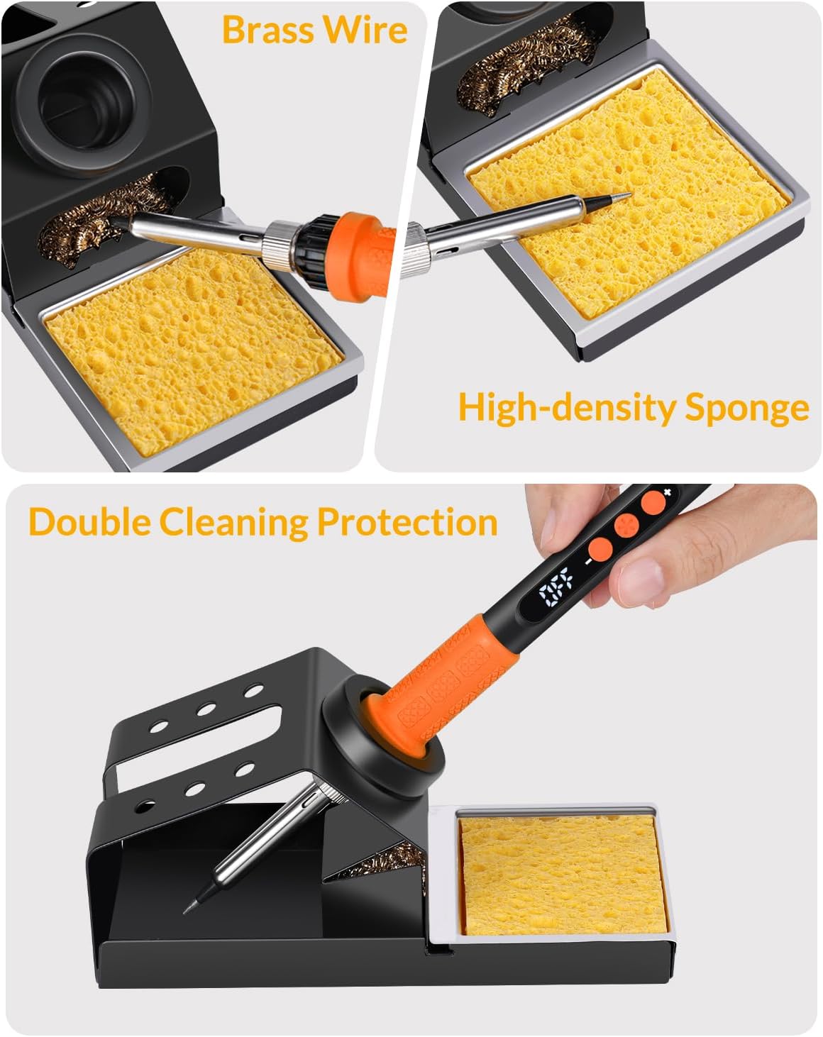 Soldering Iron Kit, 100W High Power Soldering Iron, Fast Heating, Digital Display Temperature Control Accurate 356°F-896°F, Portable Soldering Kit with Protective Cap, Automatic Sleep Mode