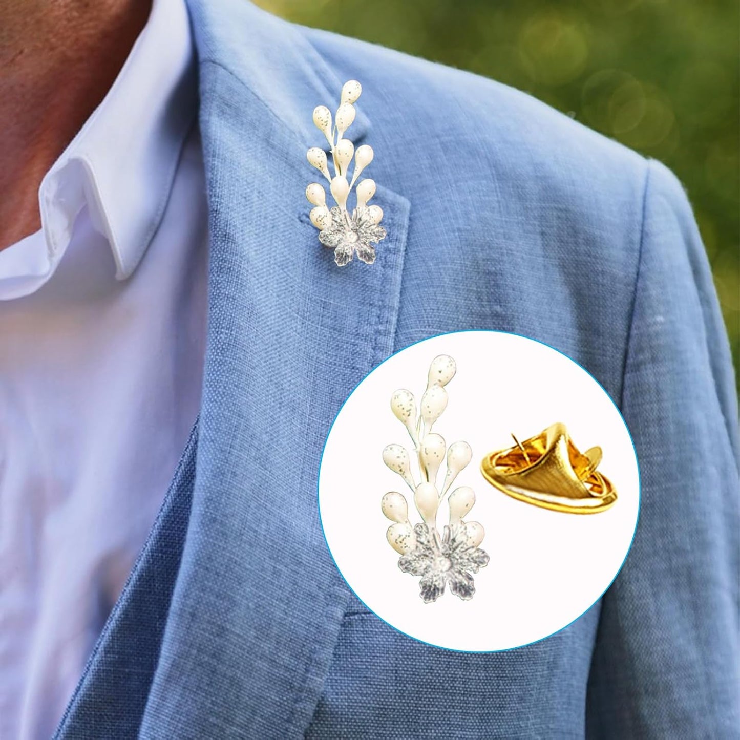 50 Pairs Premium Butterfly Clutch Pin Backs with 8mm Length 10mm Width Blank Pins for DIY Enamel Pins, Jewelry Craft Gifts, or Tie Tack Keeper Replacements (Gold)