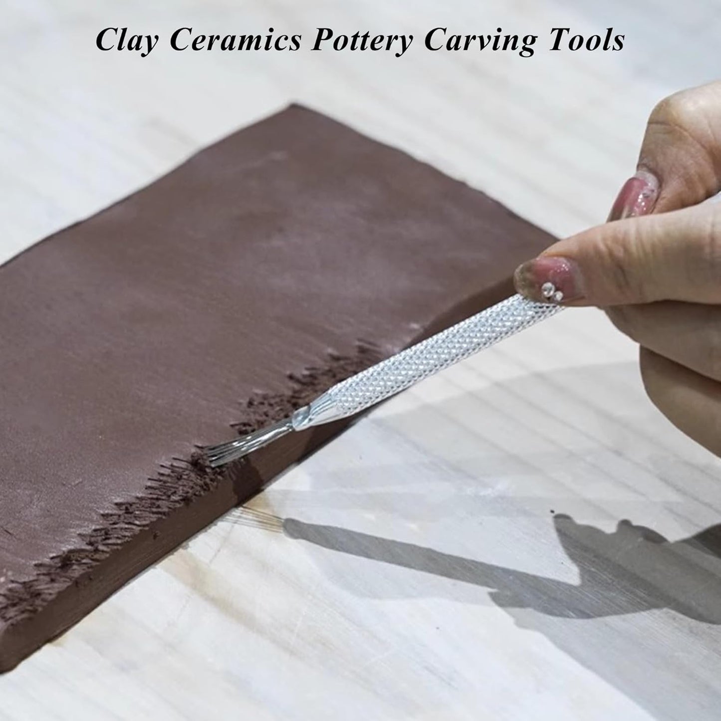 6 PCS Clay Needle Tools Sculpting Ceramics Pottery Carving Tools for Model Clay Supplies, Ceramic & Pottery Tools Sculpture Feather Pin 5.5 Long Feather Wire Texture Tool, LXLVOUEG