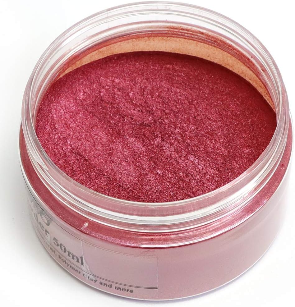 SEISSO Burgundy Mica Powder for Epoxy Resin 1.7 oz /50g Powdered Pigment for Soap Colorant Bath Bomb Dye, Cosmetic Grade for Lip Gloss, Acrylic Nails Polish, Craft Projects