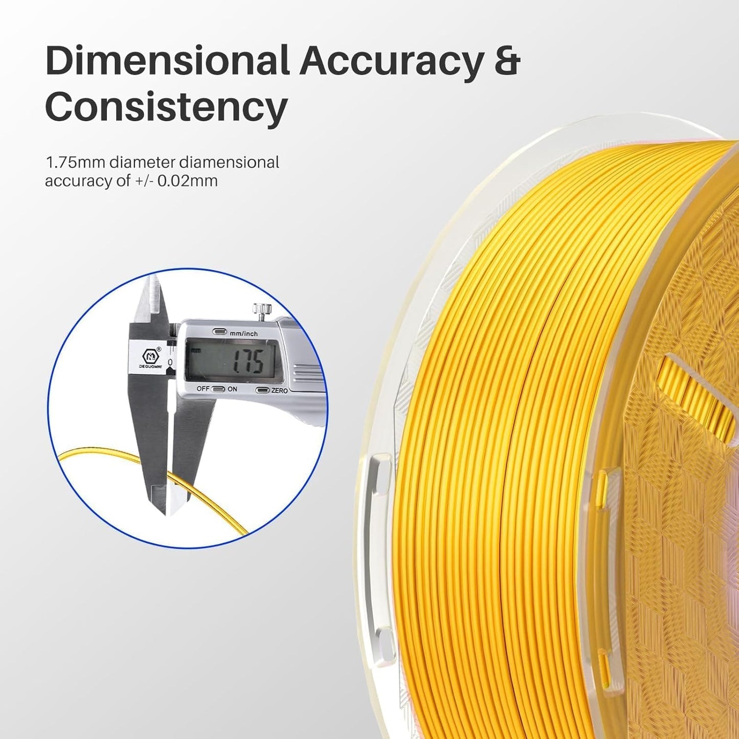 ELEGOO Silk PLA Filament 1.75mm Copper 1KG, 3D Printer Filament Dimensional Accuracy +/- 0.02mm, 1kg Spool(2.2lbs) Fits for Most FDM 3D Printers