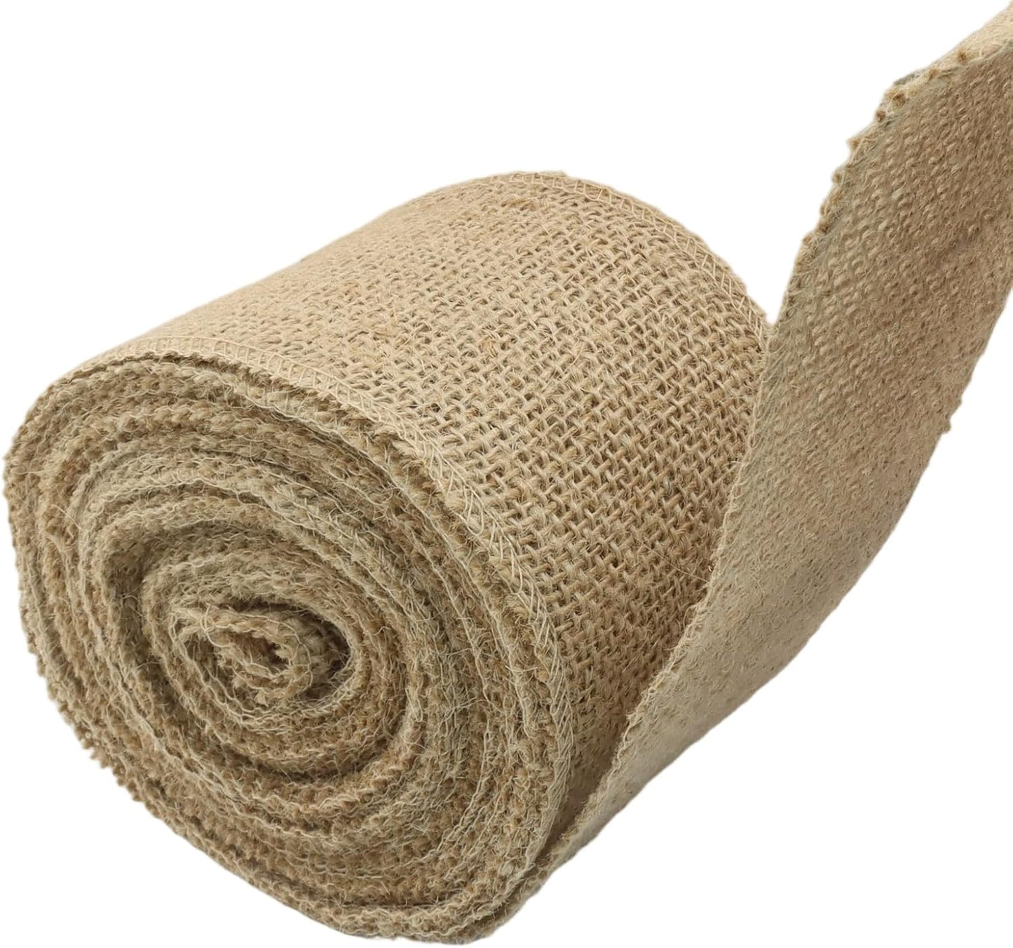 3" Wide Natural Burlap Fabric Roll - 10 Yards Jute Ribbon for Gift Wrapping, Wedding Decorations, Rustic Crafts, Wreaths & Home Decoration (8cm Wide)