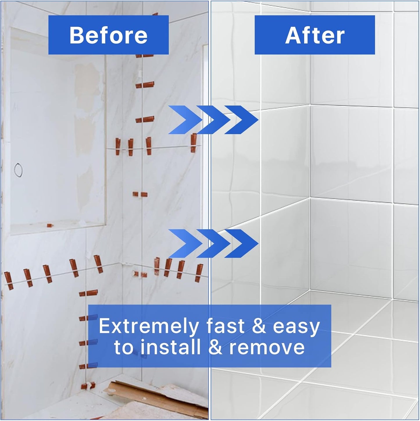 2200 Pcs Tile Leveling System Clips 1/32" (1.0mm) for Ceramic Tile and Stone Installation - DIY Tile Leveler Spacers Kit for Perfect Alignment(2200, 1/32)