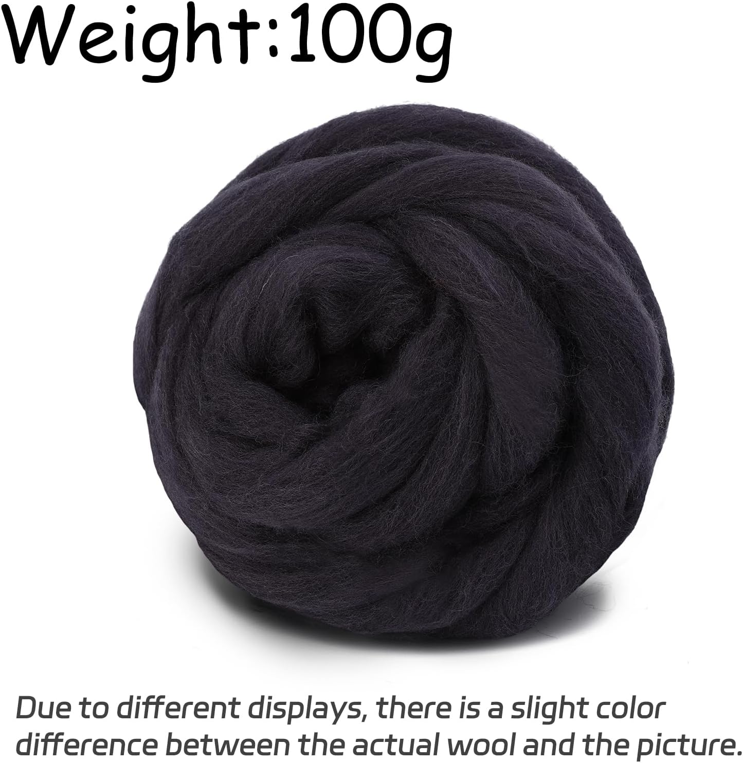 3.53oz Wool Roving Yarn, Wool Felting Supplies, Pure Wools, Chunky Yarn, Spinning Wool Roving for Needle Felting Wet Felting DIY Hand Spinning (Dark Brown)
