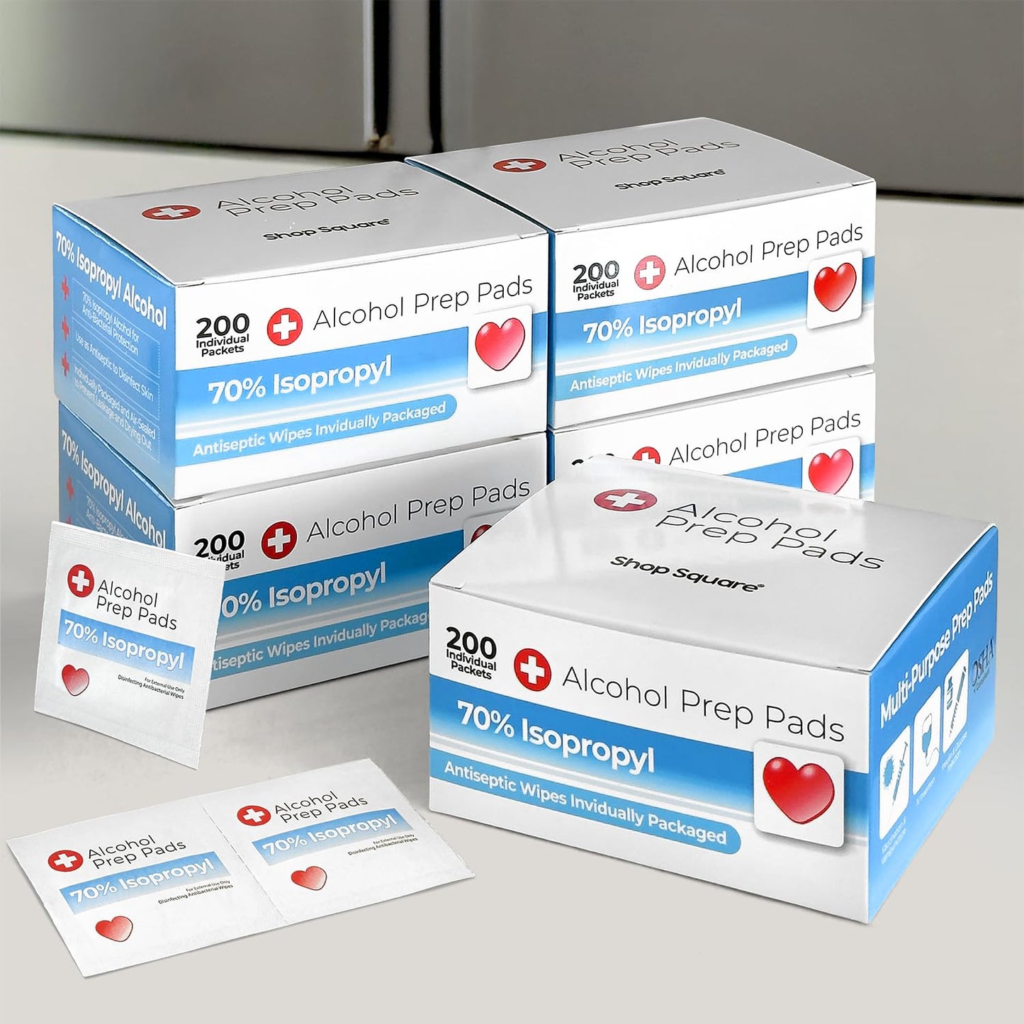 Alcohol Prep Pads - 70% Isopropyl Alcohol Wipes, 1000 Pack Individually Wrapped Alcohol Pads Bulk - Great for Home, Medical and First Aid Kits
