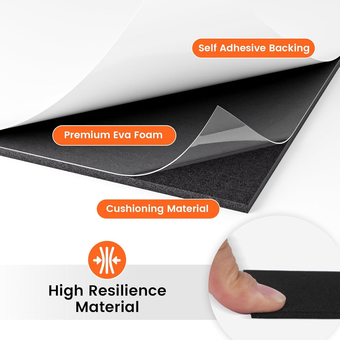 MEARCOOH 3mm Self Adhesive Foam Sheets Crafts, Black 9x12 Inch Sticky Eva Foam Paper for Crafts Cardmaking Cushion Embroidery Classroom Scrapbooking Crafts