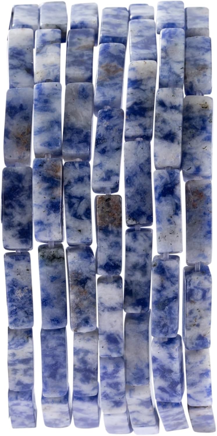 Natural Blue Sodalite Rectangle Tube Beads 4x13mm 38cm/str Loose Semi Gemstone Stone Beads for Making Bracelets Necklace Earrings