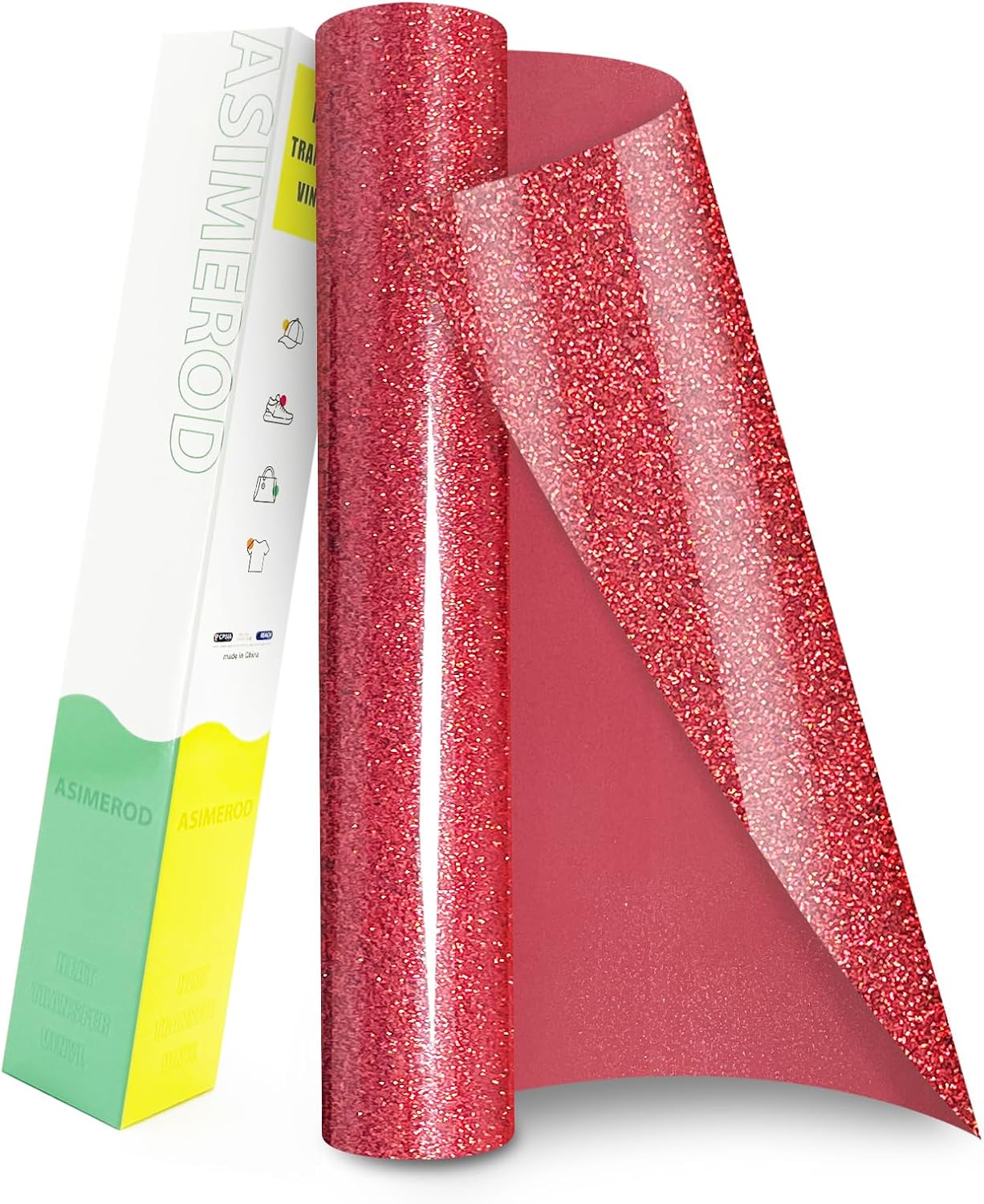 Glitter HTV Heat Transfer Vinyl Rolls are Made from Materials. The Glitter Gives a Luxurious Look and ensures Durability for Your Shirt designsStand Out from The Crowd with