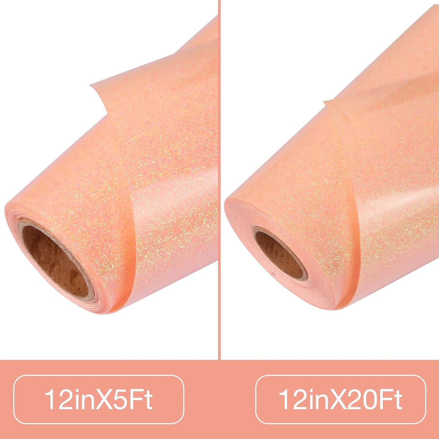 TORC Blush Glitter HTV Heat Transfer Vinyl Roll 12 inch x 5 ft Iron on Vinyl for T Shirts Crafts