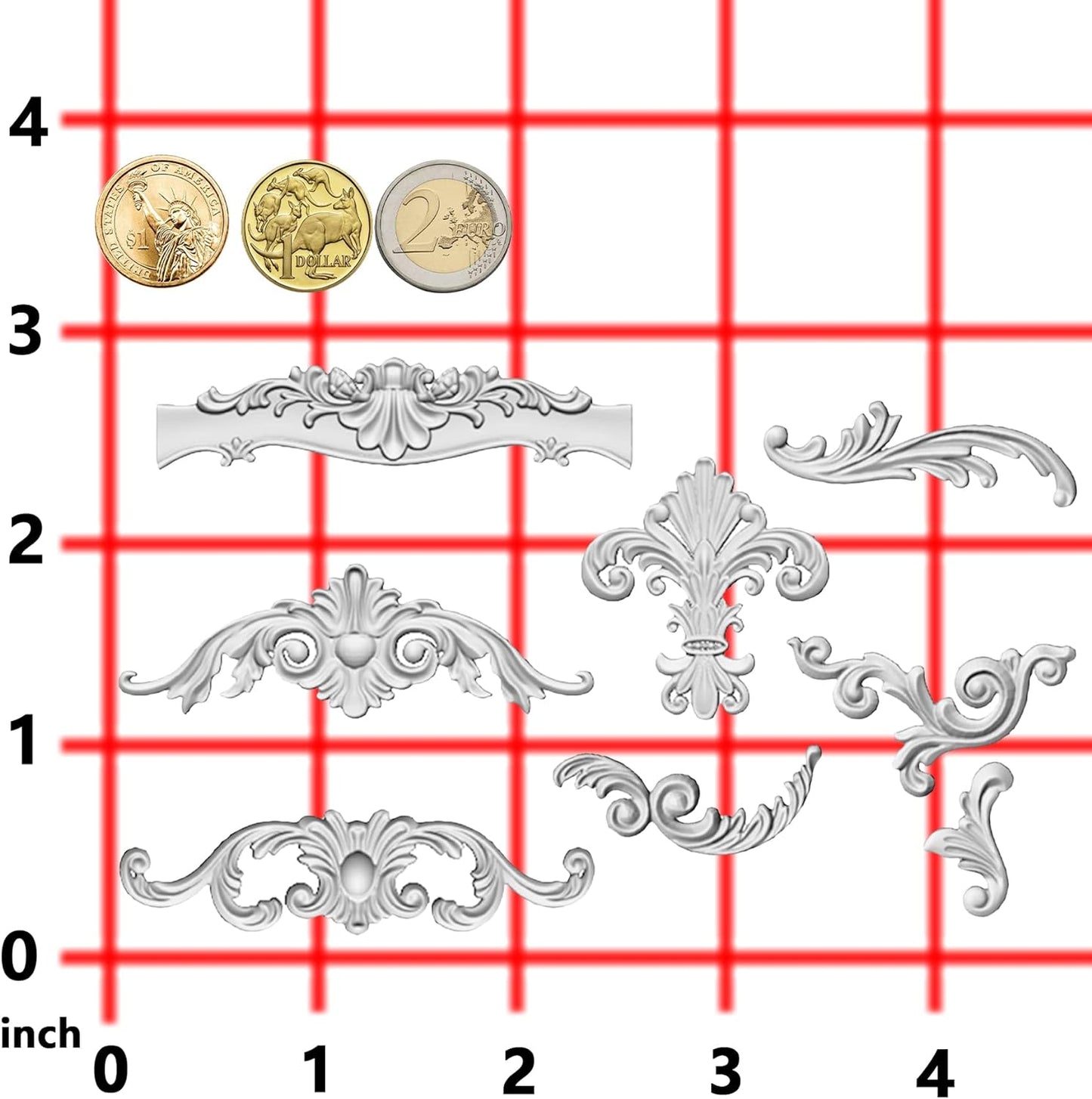 Scrollworks Mold for Polyclay Air Dry Clay Plaster