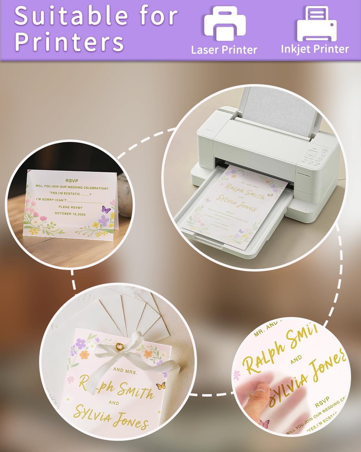 Vellum Paper 8.5 x 11 Translucent Printable 100gsm/68lbs Vellum Tracing Paper Translucent Vellum Paper for Invitation Greeting Cards Tracing Paper Pad for Drawing Sketching Writing (30 Sheets)