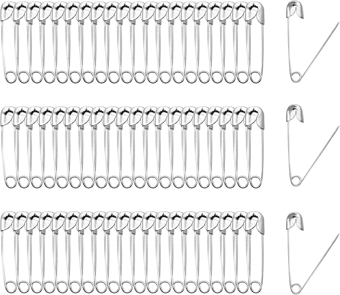 500 PCS 19mm Safety Pins - Heavy Duty Quilting Pins, Mini Size 00, Silver Metal for DIY Crafts, Jewelry Making, Baby Clothing