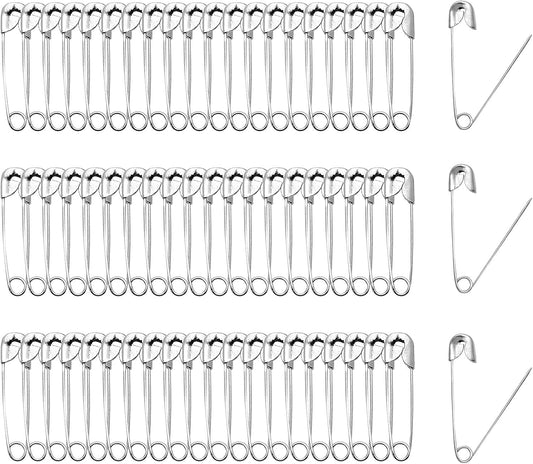 500 PCS 19mm Safety Pins - Heavy Duty Quilting Pins, Mini Size 00, Silver Metal for DIY Crafts, Jewelry Making, Baby Clothing