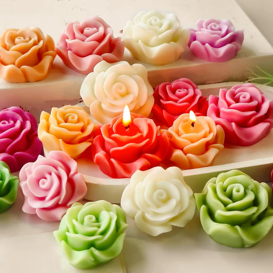 2 Pack Flower Soap & Candle Mold - Silicone 3D Molds for Flower, Peony & Home Decor - Resin Casting & Making Molds