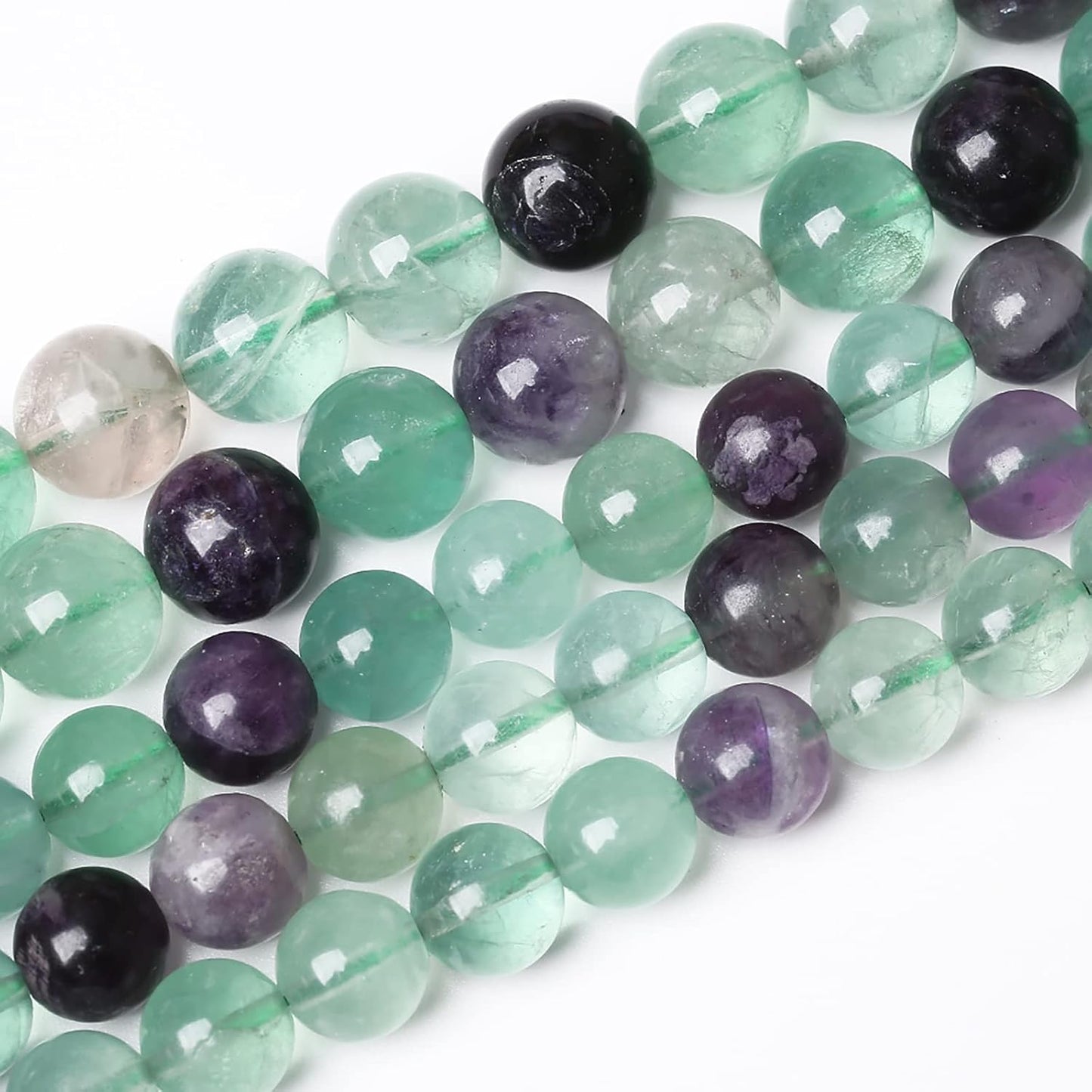 61pcs 6mm Natural Stone Beads Fluorite Gemstone Round Loose Beads for Jewelry Making DIY Bracelet Necklace 15"