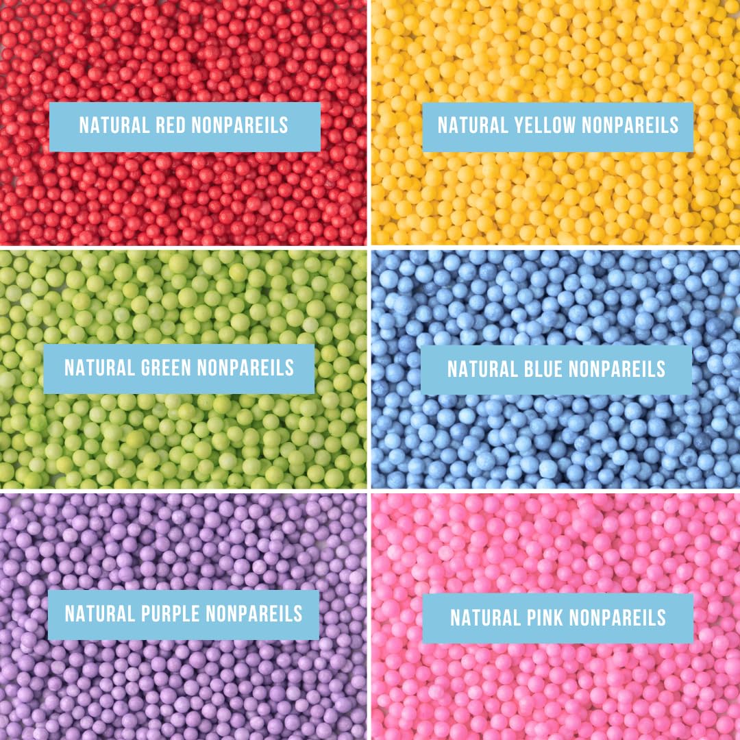 Sweets Indeed Dye-Free Rainbow Sprinkle Mix – 2.75 oz 6-Cell Jar | Natural Rainbow Sprinkles in Dye-Free Colors | Clean-Label Baking Decorations for Cookies, Cupcakes & Desserts