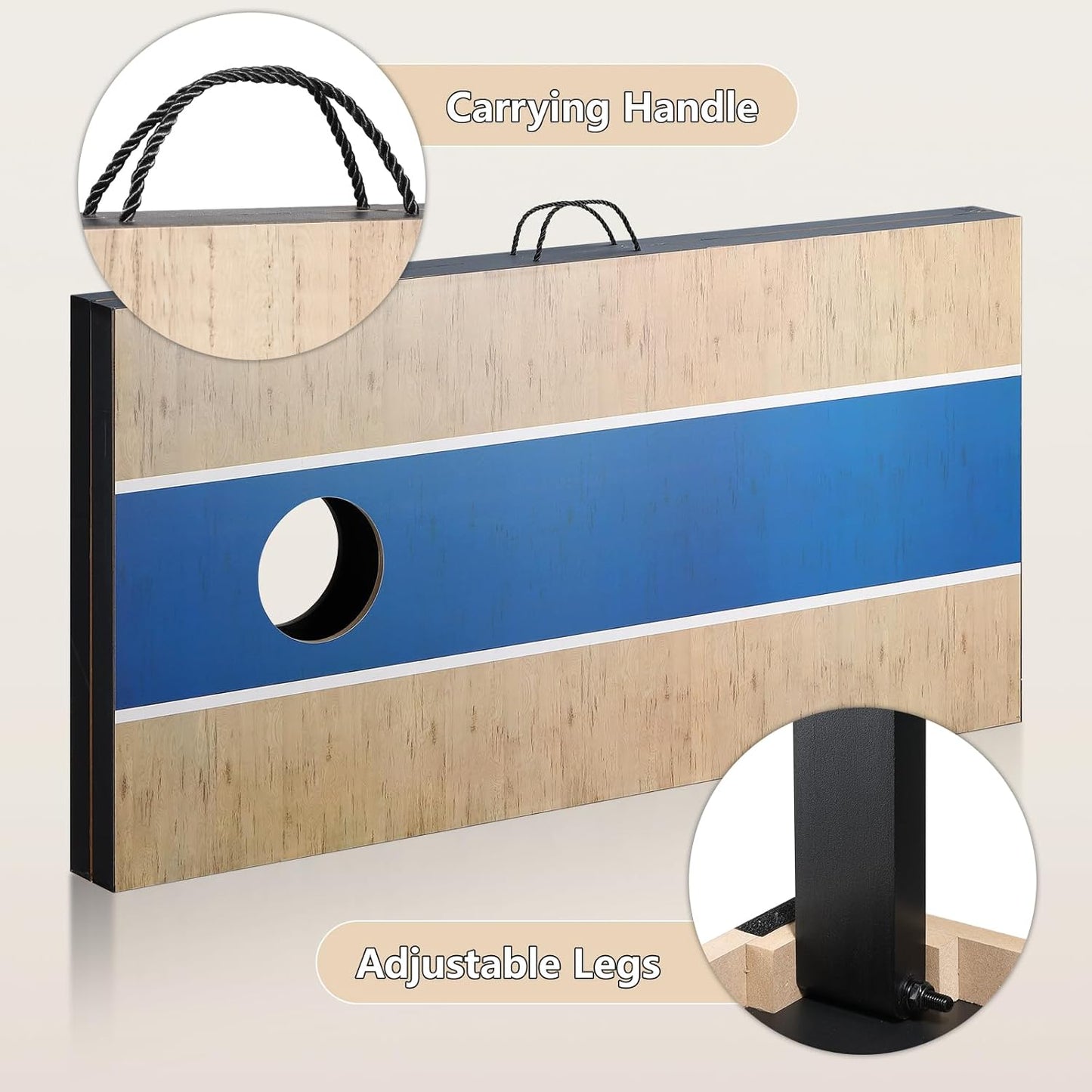 Cornhole Sets 4 x 2 ft / 3 x 2 ft with 8 Bean Bags Regulation Size, Corn Hole Games for Adults Outdoor Bean Bag Toss Game