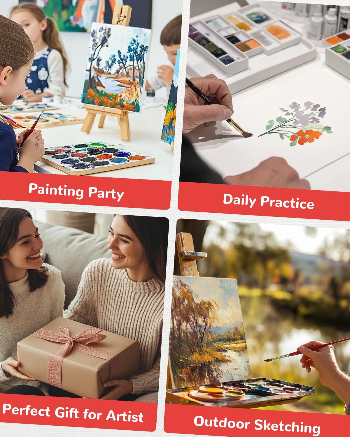 Canvas Boards for Painting 48 Pack, 8x10 Inch Painting Canvas Panels, 100% Cotton White Blank Art Supplies for Acrylics Oil Watercolor Tempera Paints