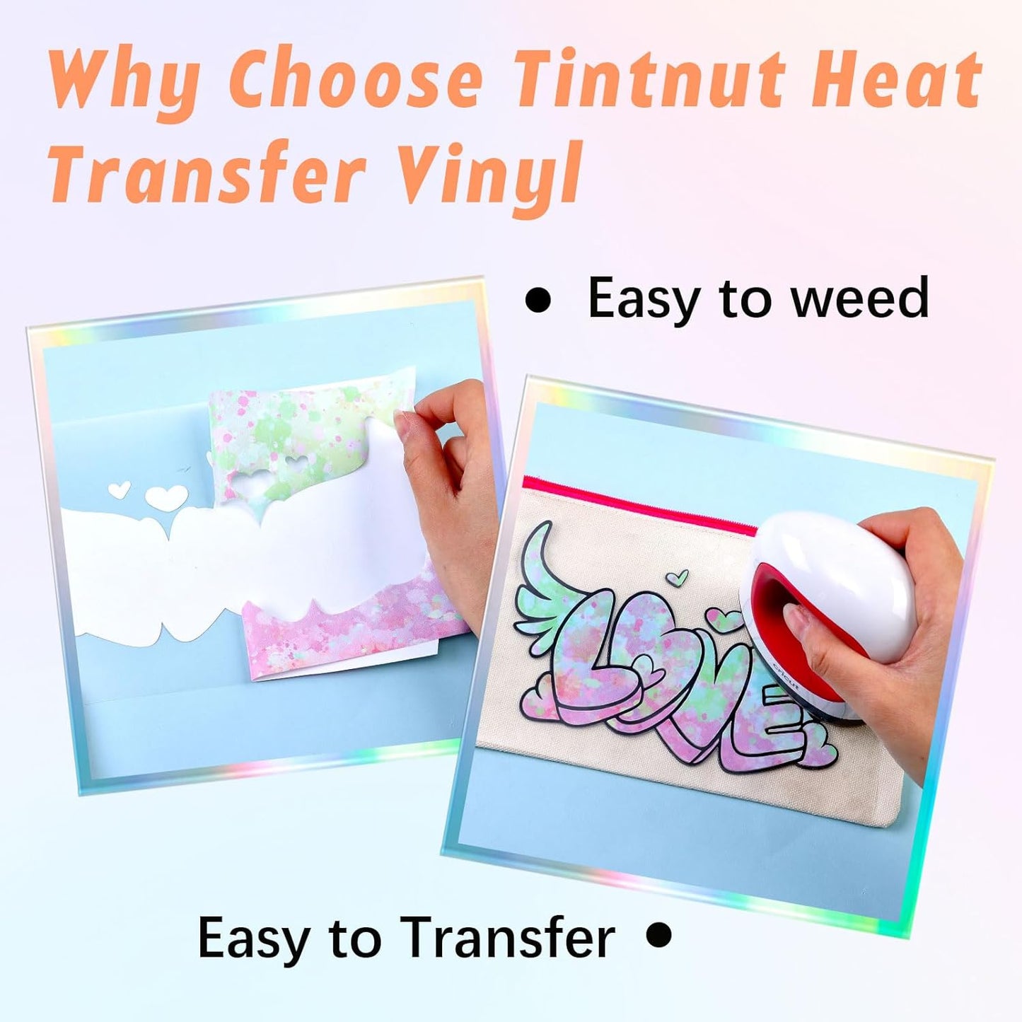 Tintnut Spring Color Splash Heat Transfer Vinyl - 6 Sheets 10"x12"Watercolor HTV Patterned HTV Iron On Vinyl for T-Shirts Hats Clothes,for Cricut & Silhouette Cameo