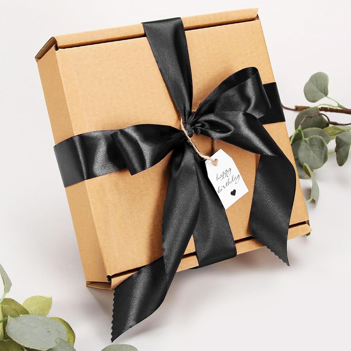 Black Satin Ribbon 1" X 50 Yards Solid Color Double Faced Ribbons Perfect for Crafts Wedding Decor Bow Making Arts Sewing and More