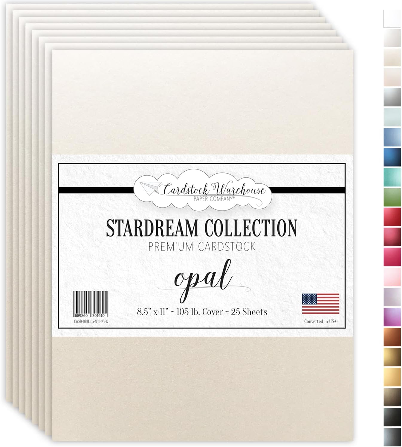 Cardstock Warehouse Stardream Opal Ivory Cardstock Paper - 25 Sheets, 8.5 x 11" – 105 lb / 284 GSM Premium Metallic Ivory Card Stock for High-end Printing, Card Making, Die-cutting & DIY Projects